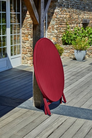 Table de jardin 4 places pliante Marius ronde - 110 x 73 cm