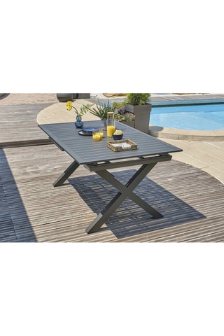 Ensemble de jardin Floride - 8 places - Fauteuils empilables - Table extensible