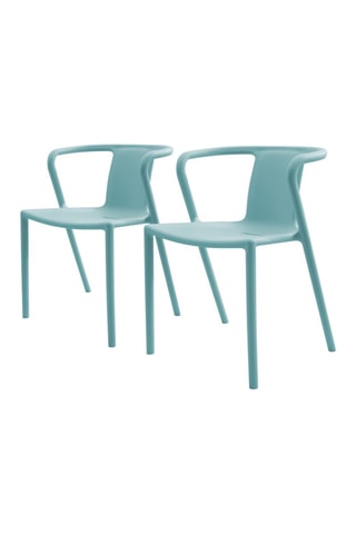 2 fauteuils de jardin empilables Diego - Bleu azur