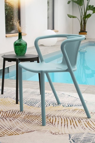 2 fauteuils de jardin empilables Diego - Bleu azur