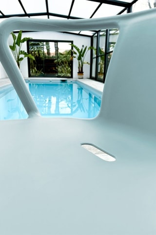 2 fauteuils de jardin empilables Diego - Bleu azur