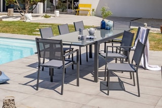 Ensemble de jardin Tolede - 8 places  Anthracite