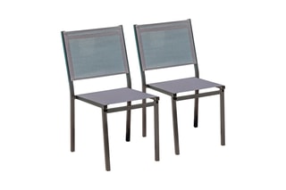 2 chaises de jardin empilables Tolede - Gris anthracite