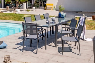 2 chaises de jardin empilables Tolede - Gris anthracite