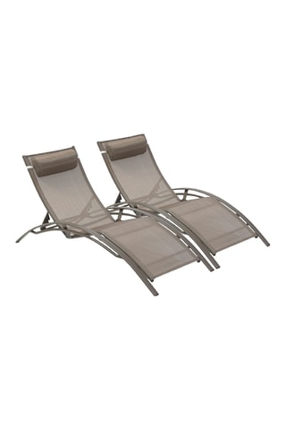 2 chaises longues empilables - 170 x 63 x 30 cm