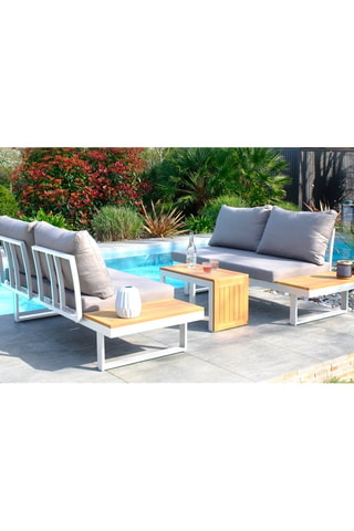 Salon de jardin modulable Tokyo en bois - 4 places
