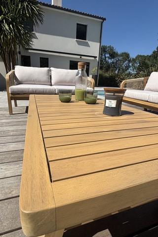 Salon de jardin Serena - Beige - 7 places