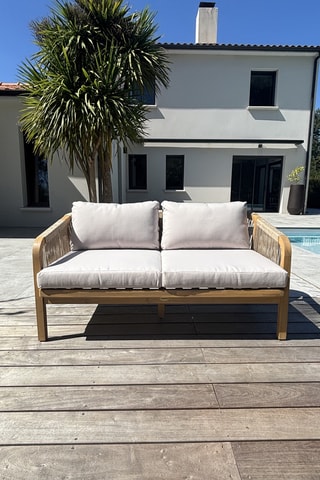 Salon de jardin Serena - Beige - 7 places