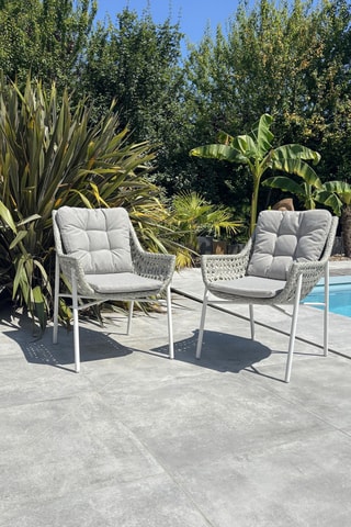 2 fauteuils de jardin Elba - Blanc