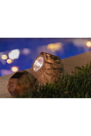 3 rochers solaires LED Rocky brown - Gris