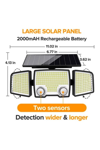 2 projecteurs solaires LED Raylite - Noir - 2 x 30 W