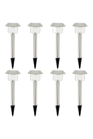 8 balises solaires LED Alesia - Noir - 8 x 1 W