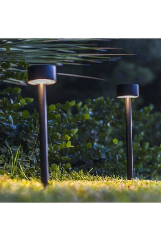2 balises solaires LED extérieures Forty - Noir
