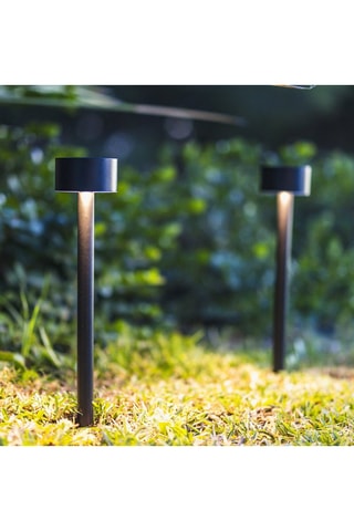 2 balises solaires LED extérieures Forty - Noir