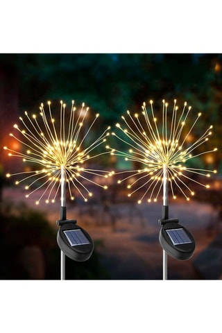 2 balises solaires LED Fireworks spike - Transparent