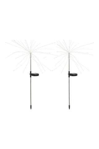 2 balises solaires LED Fireworks spike - Transparent