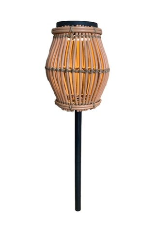 Balise solaire LED Silvina - Imitation rotin et noir