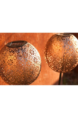 2 balises solaires LED Agadir - Cuivré - 2 x 1 W
