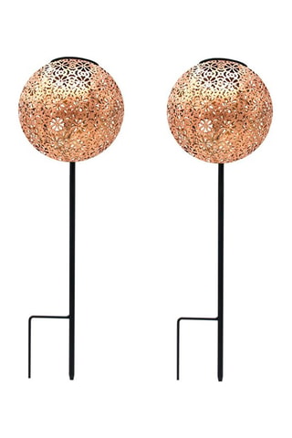 2 balises solaires LED Agadir - Cuivré - 2 x 1 W
