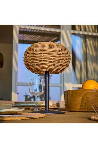 Lampe de table solaire LED Samira - Beige et noir - 2,2 W
