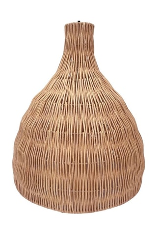 Abat-jour en rotin Bella - Noir et naturel - 33 x 38 cm