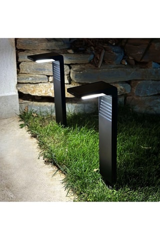 4 balises solaires LED Ostry - Noir - 4 x 2 W
