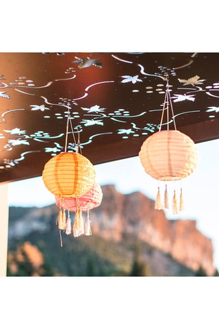 3 lampions solaires LED Shangri La - Blanc, orange et rose - 3 x 1 W