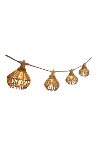 Guirlande hybride LED en rotin Rotilia - Blanc chaud