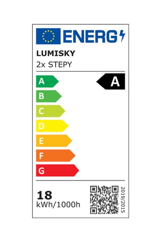 2 luminaires LED Stepy - 0,2 W - Noir - 10 h d'autonomie - Classe A