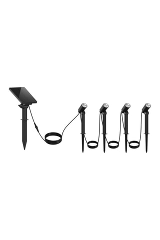 4 spots solaires LED Roundy - Noir - 4 x 2 W