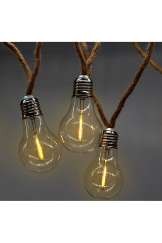 Guirlande solaire LED Formentera en poly rotin - Blanc chaud - 1 W