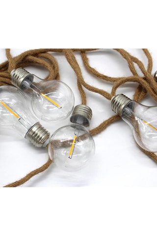 Guirlande solaire LED Formentera en poly rotin - Blanc chaud - 1 W