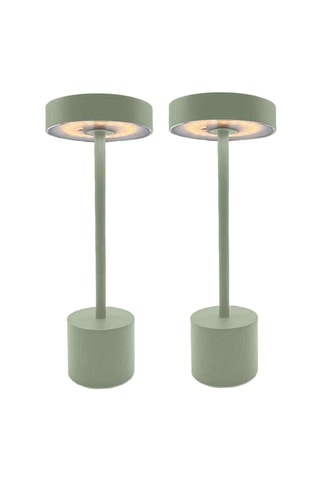 2 lampes à poser LED Roby - 2 W - Vert olive - 50 h d'autonomie - Classe E