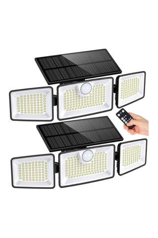 2 projecteurs solaires d’extérieur LED Gleamax - Noir - 3 x 8,5 W