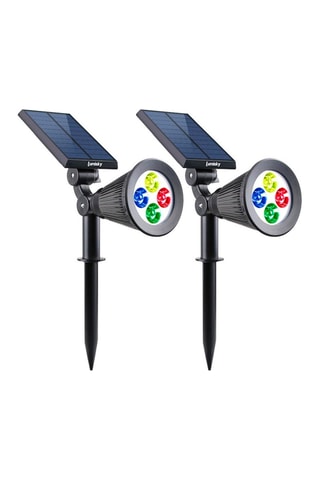 2 spots solaires LED Spiky - Noir - 2 x 5 W