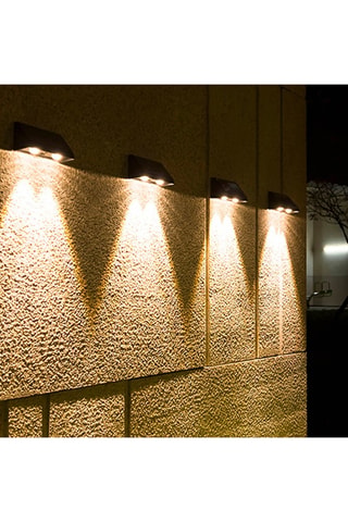 2 appliques murales solaires LED Kyla - Noir - 2 x 4 W