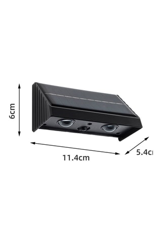 2 appliques murales solaires LED Kyla - Noir - 2 x 4 W