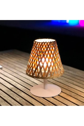 Lampe de table LED en bambou Ibiza - Gris - 1 W