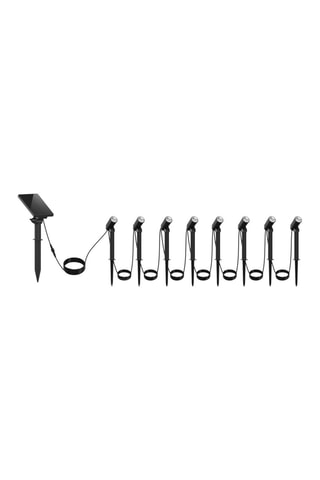 8 spots solaires LED Roundy - Noir - 8 x 3,5 W