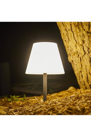 Lampe de table solaire LED Lady spike bouffant - Blanc et noir