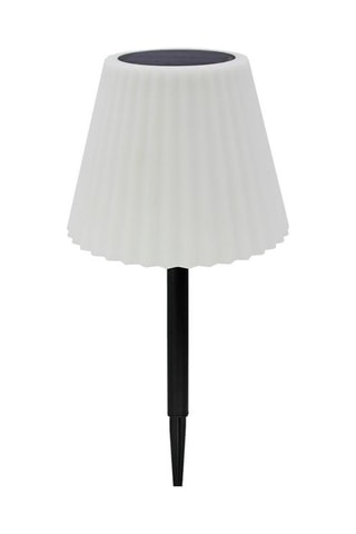 Lampe de table solaire LED Lady spike bouffant - Blanc et noir