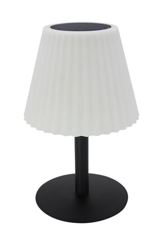 Lampe de table solaire LED Lady spike bouffant - Blanc et noir