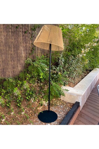 Lampadaire sans fil LED Octavio Gris et marron