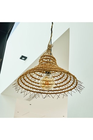 Suspension filaire d’intérieur en fibre de palmier dattier Gaia - 44 cm