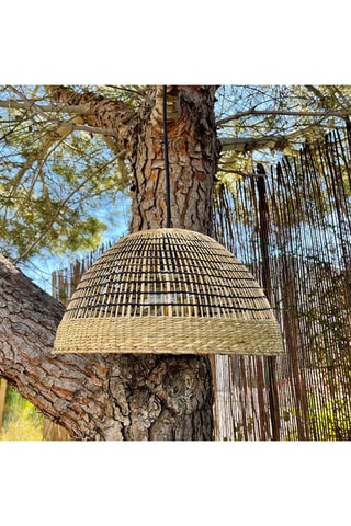Suspension LED d’extérieur en rotin Cesare Solar - Naturel