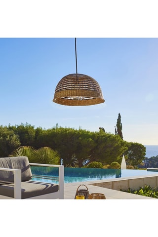Suspension LED d’extérieur en rotin Cesare Solar - Naturel