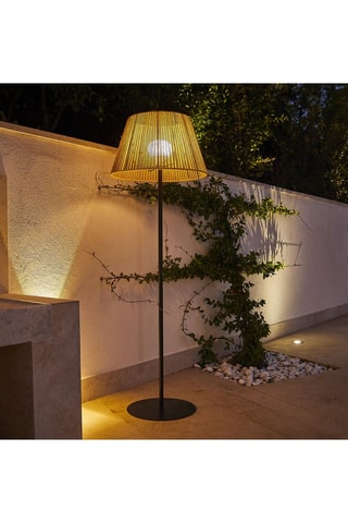 Lampadaire sur pied sans fil LED rechargeable Raffy - Naturel et noir