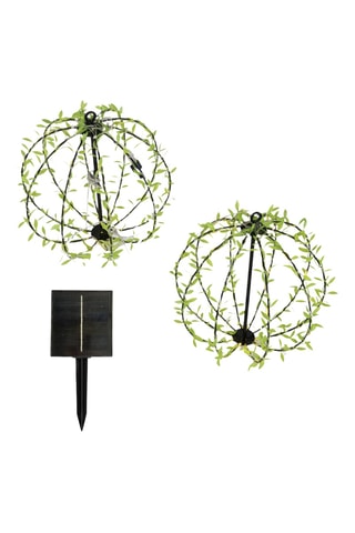 2 suspensions solaires d'extérieur LED Ball Festy - Blanc - 2 x 0,6 W