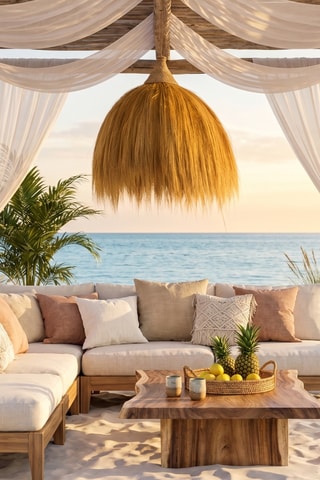 Suspension en herbe de rayung Masai - Beige