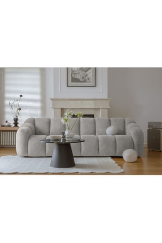 Canapé modulaire Shell - Gris clair - 4 places - En tissu structuré anti-tâche - Pet Friendly